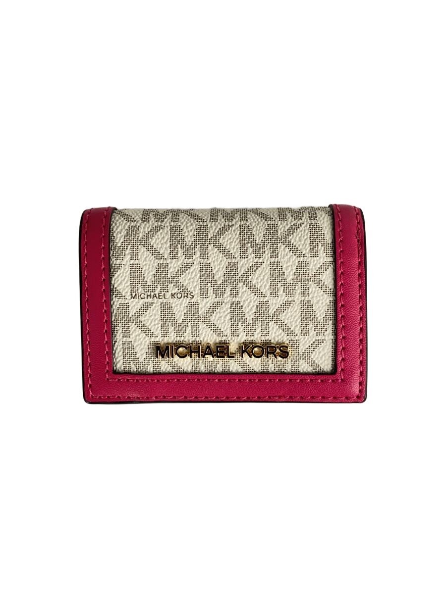 【中古】MICHAEL KORS◆三つ折り財布/ピンク/モノグラム/レディース/35F3GTVD0B【服飾雑貨他】