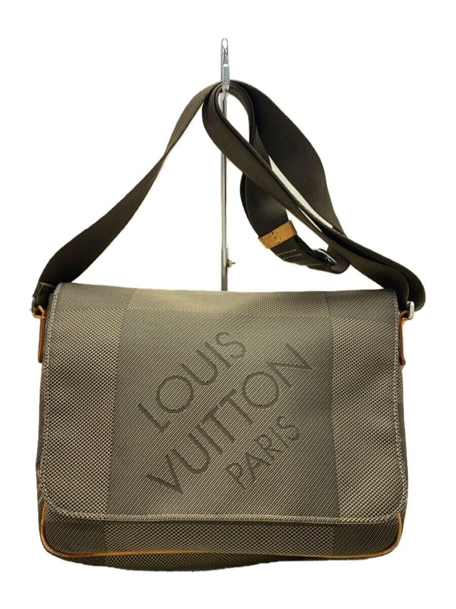 【中古】LOUIS VUITTON◆プチ・メサジェ_ダミエ・ジェアン_BRW/ナイロン/BRW【バッグ】