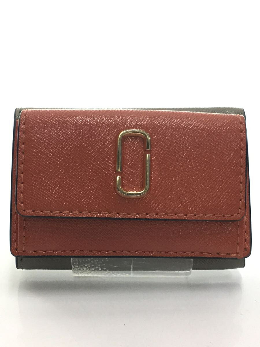 【中古】MARC BY MARC JACOBS◆MINI TRIFOLD WALLET/レザー/オレンジ/レディース/M0013597【服飾雑貨他】