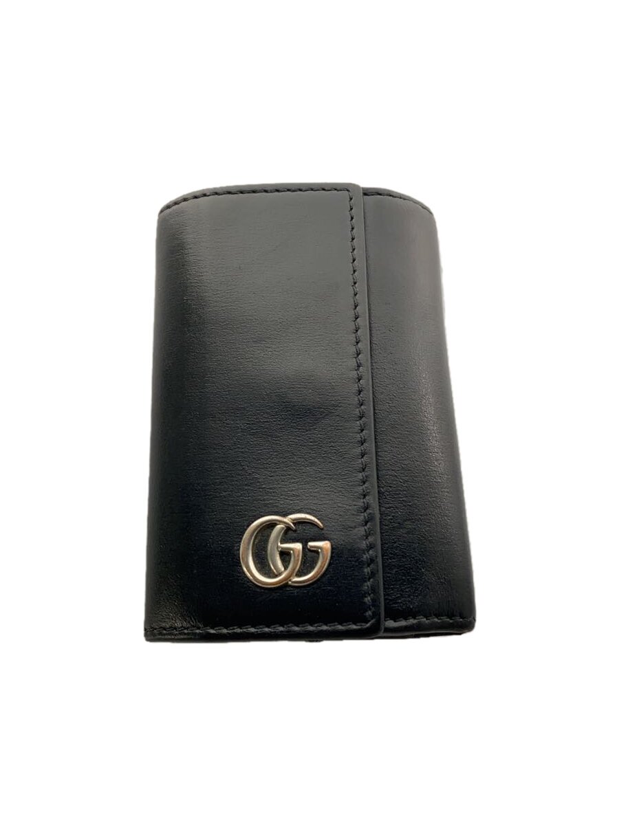 Key Holder - 【中古】GUCCI◆キーケース/レザー/BLK/メンズ【服飾雑貨他】