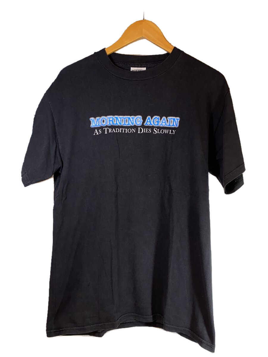 【中古】TULTEX◆90s/MORNING AGAIN/Tシャツ/M/コットン/BLK【メンズウェア】