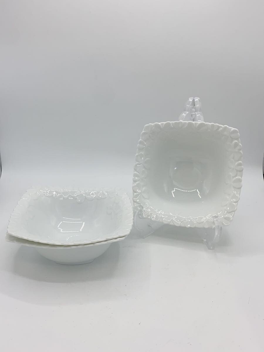 【中古】香蘭社◆クローバー/トリオ角鉢/鉢/3点セット/WHT/有田焼/2960-3EKR5【キッチン用品】