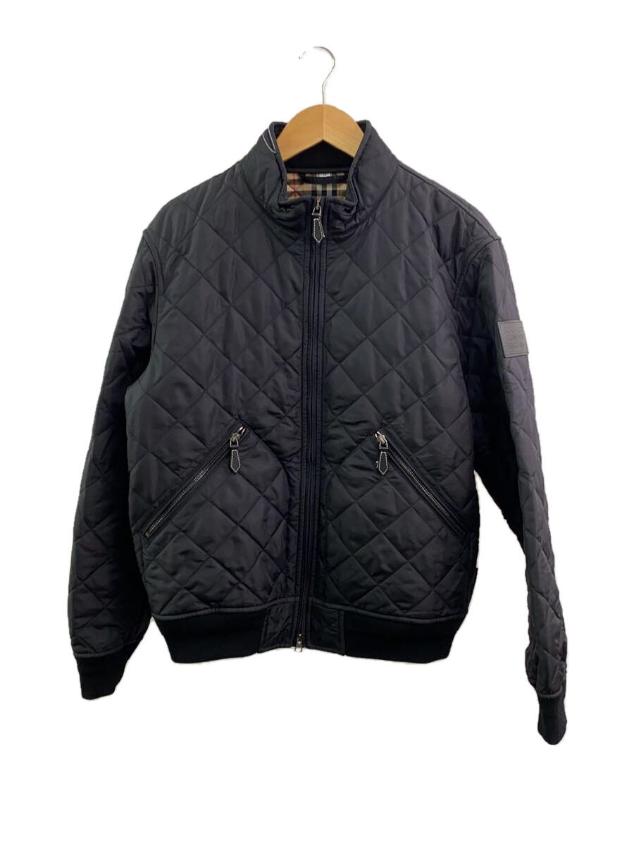 【中古】BURBERRY◆裏地ノバチェックキルティングジャケット/50/ナイロン/BLK/8019131/無地【メンズウェア】