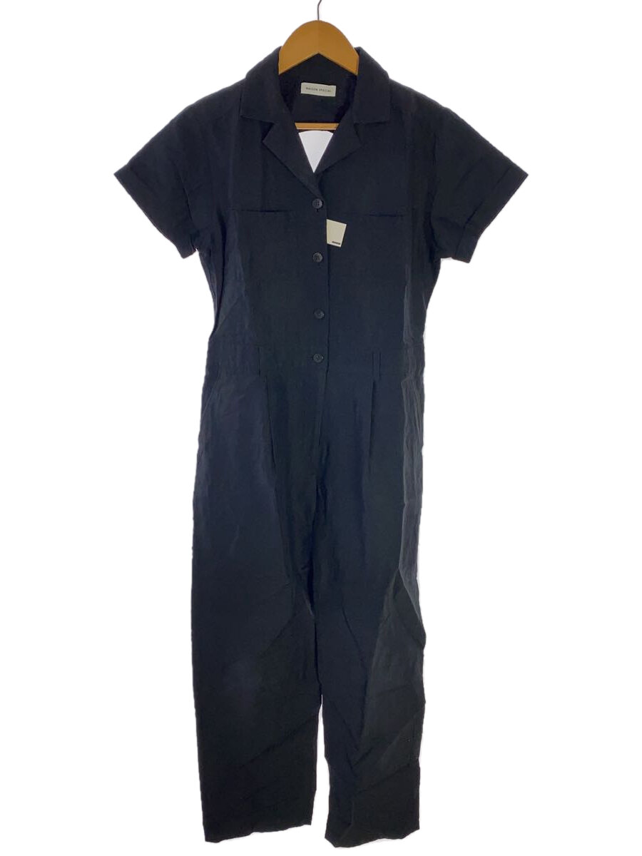 【中古】MAISON SPECIAL◆オールインワン/FREE/リネン/ブラック/無地/21211265113/ヨゴレ有【レディースウェア】