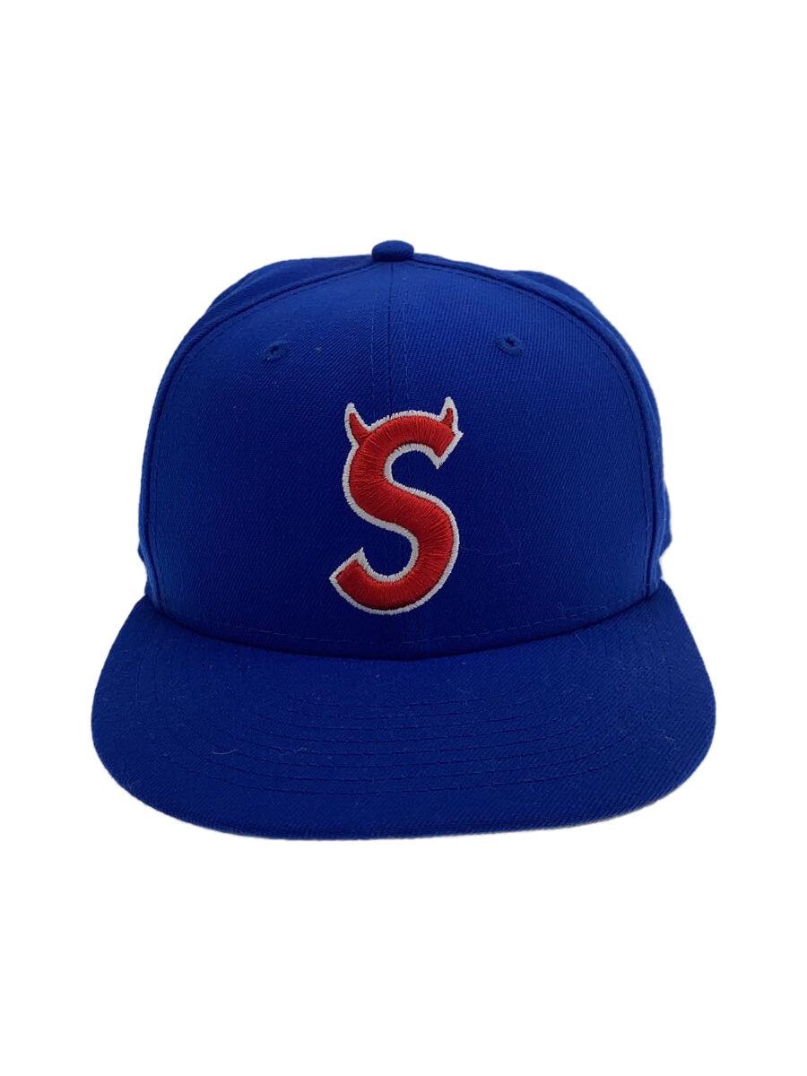 【中古】Supreme◆S Logo/キャップ/7 3/4/ポリエステル/BLU/無地/メンズ/G2708032022【服飾雑貨他】
