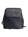 【中古】genuine leather/リュック/レザー/BLK【バッグ】
