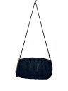 【中古】FENDI◆OLD/タッセル/ショルダーバッグ/ベロア/BLK【バッグ】