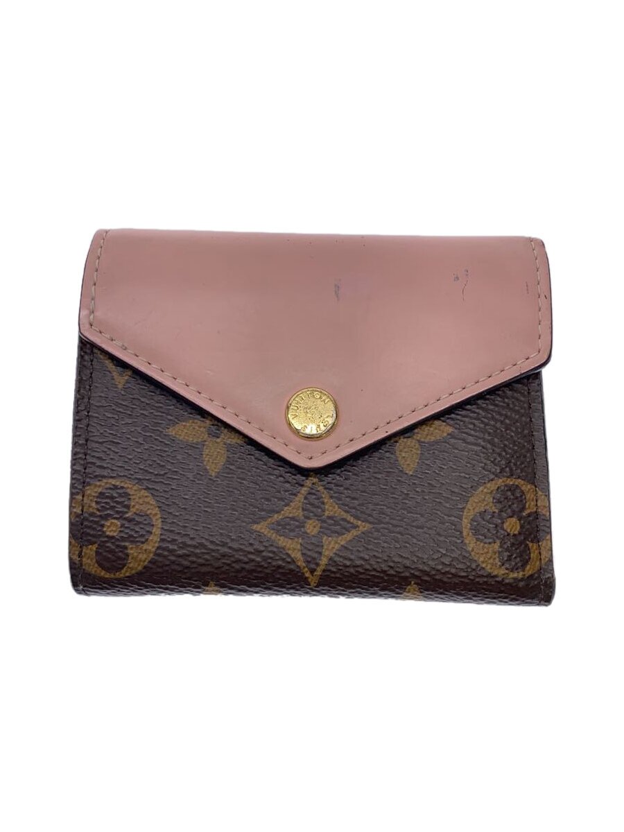 【中古】LOUIS VUITTON◆ポルト・フォイユ・ゾエ_モノグラム・キャンバス_BRW_ローズバレリーヌ/PVC/BRW/総柄/レディ【服飾雑貨他】(4.0)