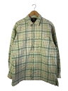 【中古】RRL◆半袖シャツ/M/コットン/GRN/オンブレCK【メンズウェア】