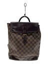 【中古】LOUIS VUITTON◆ソーホー_ダミエ・エベヌ_BRW/PVC/BRW【バッグ】
