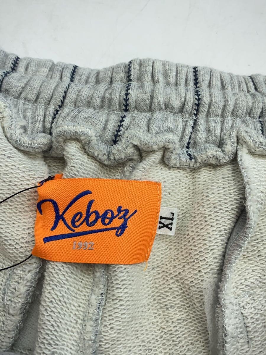【中古】Keboz◆スウェットパンツ/XL/コットン/GRY/ストライプ/シミ有【メンズウェア】
