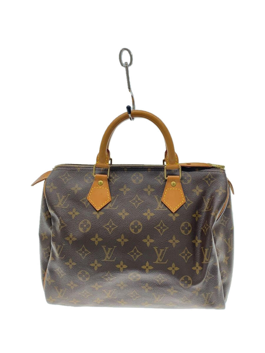 【中古】LOUIS VUITTON◆2)スピーディ30_モノグラム・キャンバス_BRW/PVC/BRW【バッグ】