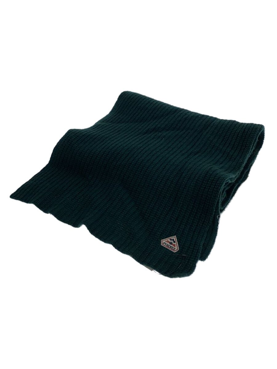 【中古】Pyrenex◆ワッペンロゴ/マフラー/--/GRN/無地/メンズ【服飾雑貨他】