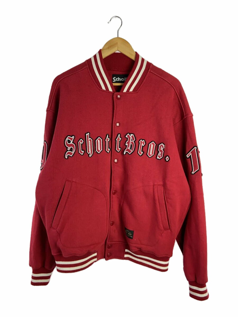 【中古】Schott◆STADIUM SWEAT JACKET/スタジャン/M/コットン/RED/3123172【メンズウェア】