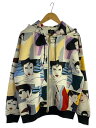 【中古】JOYRICH◆ジップパーカー/M/ポリエステル/マルチカラー/総柄【メンズウェア】