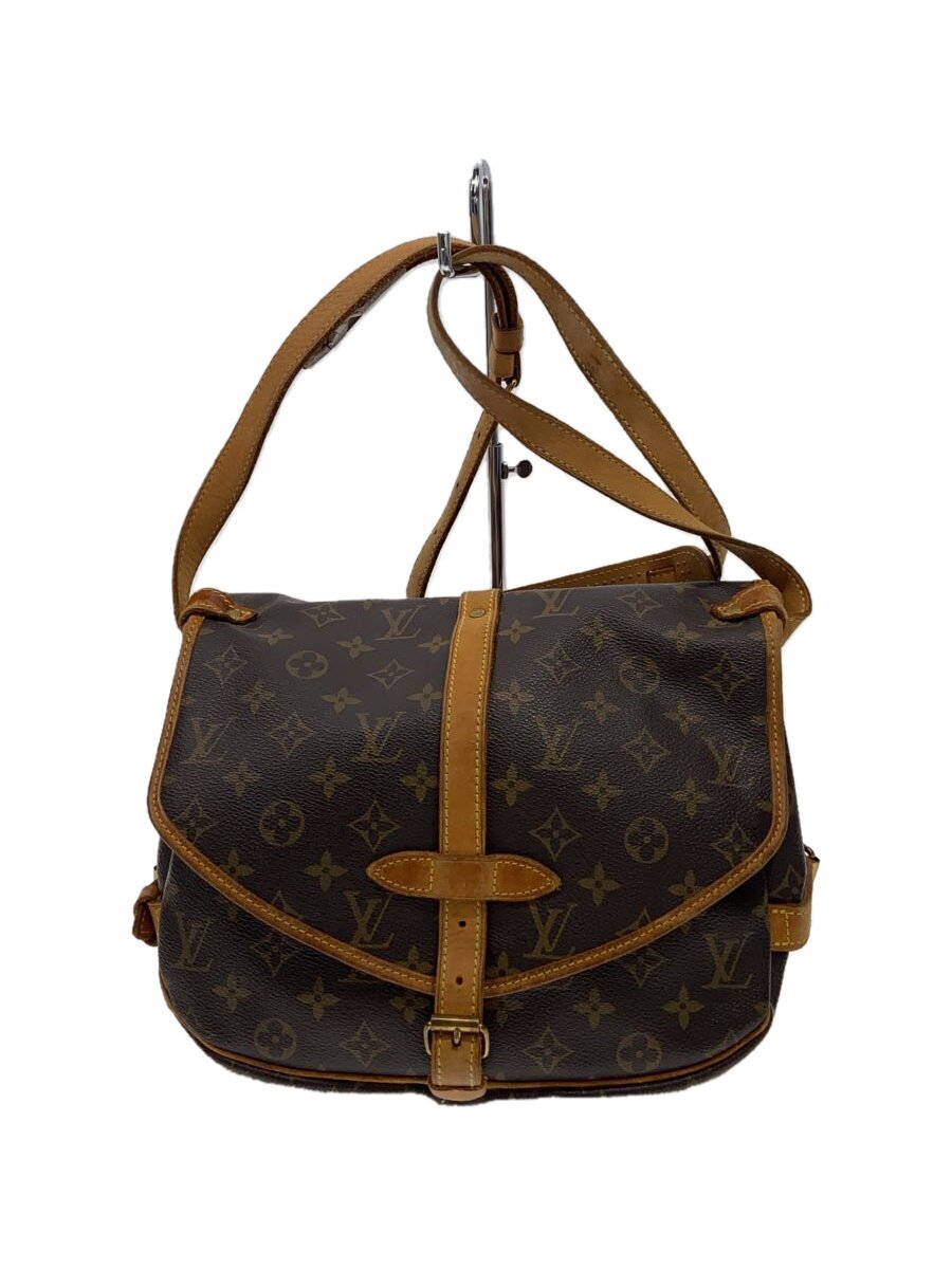 【中古】LOUIS VUITTON◆1)ソミュール30_モノグラム・キャンバス_BRW/PVC/BRW【バッグ】