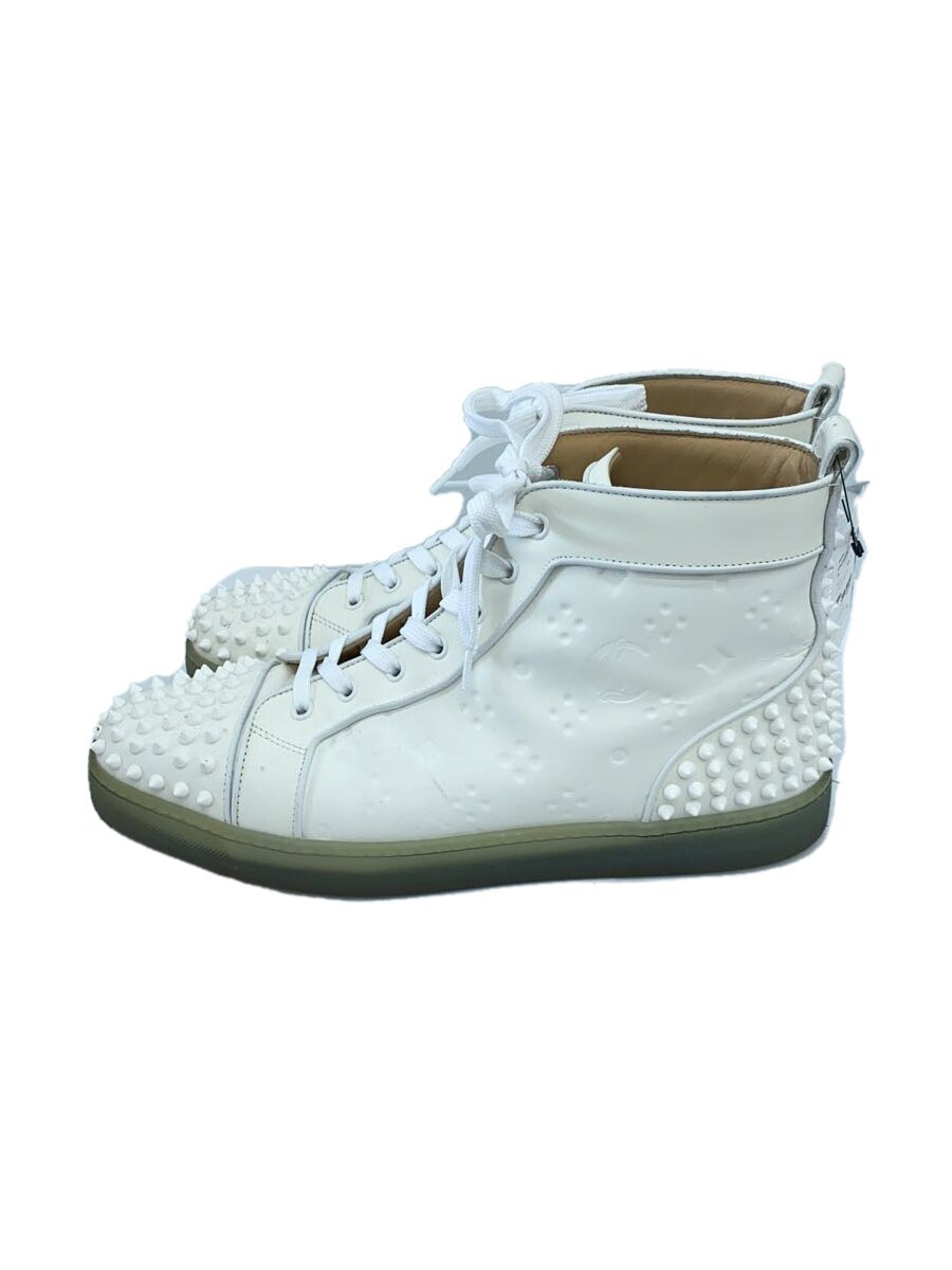 【中古】Christian Louboutin◆ハイカットスニーカー/44.5/白/ホワイト【シューズ】