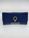 【中古】BVLGARI◆状態考慮/長財布/レザー/BLU/無地/レ