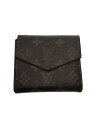 【中古】LOUIS VUITTON◆ポルト・モネ・ビエ・カルト・クレディ_モノグラム・キャンバス_BRW/レザー/BRW/総柄/レディース【服飾雑貨他】