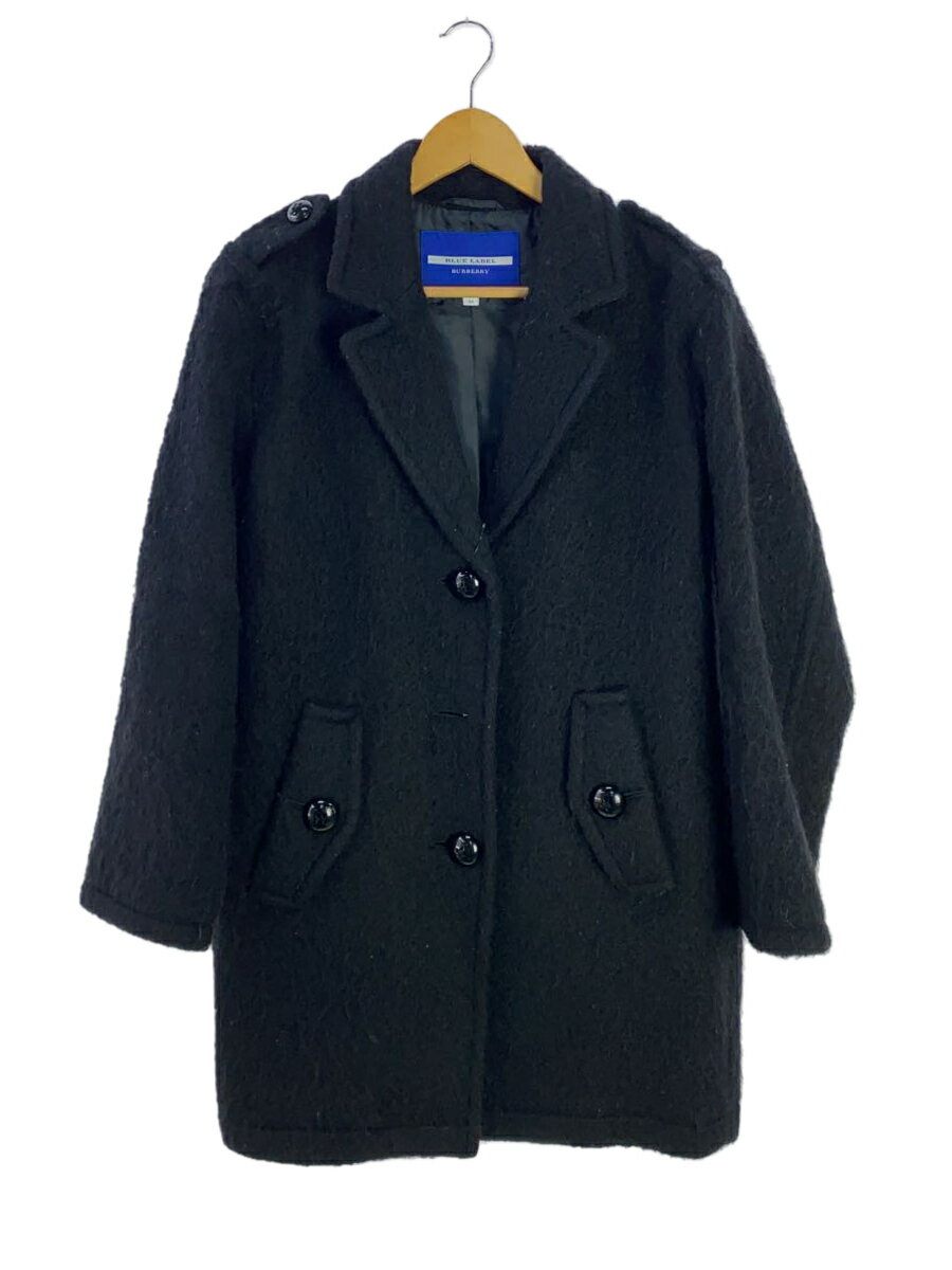 【中古】BURBERRY BLUE LABEL◆コート/38/ウール/BLK【レディースウェア】