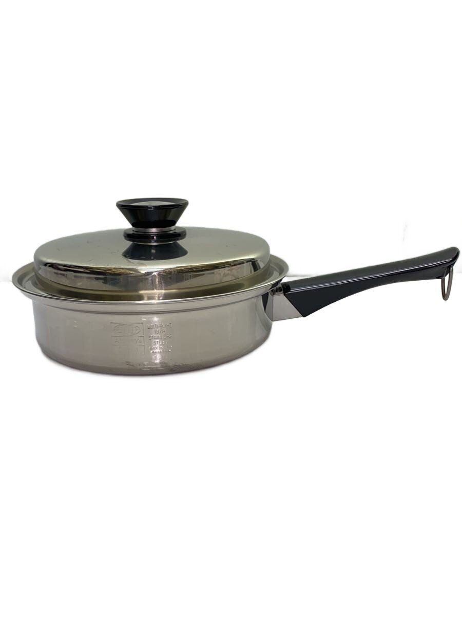 【中古】Amway◆鍋/サイズ:22cm/シルバー/片手鍋/queen/ソースパン/USA製/ステンレス/18/8/フタ付【キッチン用品】