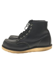 【中古】RED WING◆レースアップブーツ/25.5cm/ブラック/レザー/8179【シューズ】