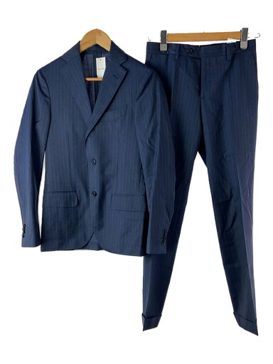 【中古】LARDINI◆スーツ/42/ウール/ネイビー/ストライプ/折り返し3B【メンズウェア】 【中古】LARDINI◆スーツ/42/ウール/ネイビー/ストライプ/折り返し3B【メンズウェア】