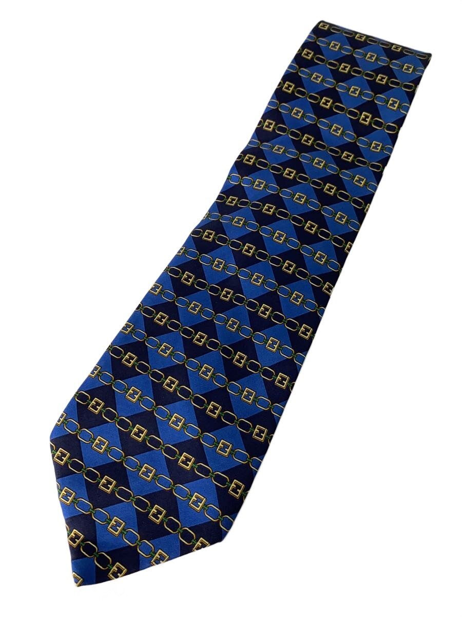 FENDI - 【中古】FENDI◆ネクタイ/シルク/BLU/総柄/メンズ/【服飾雑貨他】