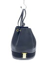 【中古】Salvatore Ferragamo◆ミニ巾着リュック/レザー/BLK/AQ215676/底部スレ有【バッグ】