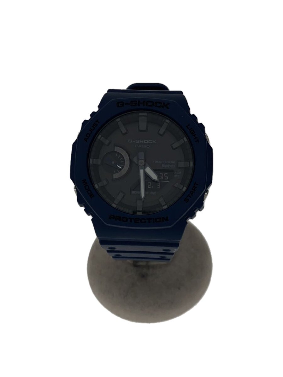 【中古】CASIO◆クォーツ腕時計/ソーラー/Bluetooth/デジアナ/ラバー/BLK/NVY/SS/GA-B2100【服飾雑貨他】