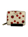 【中古】kate spade new york◆2つ折り財布/レザー/CRM/総柄/レディース//【服飾雑貨他】