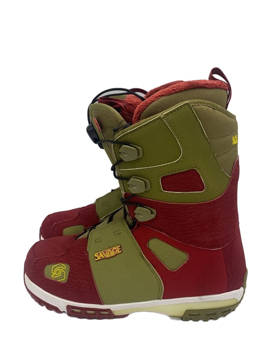 【中古】salomon◆スノーボードブーツ/25.5cm/クイックレーシング/RED/SAVAGE【スポーツ】