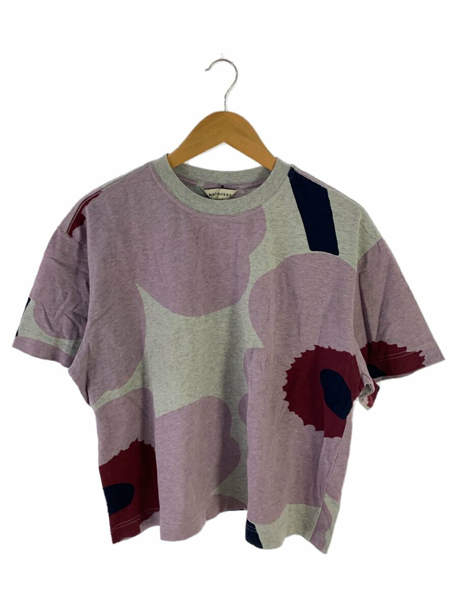 【中古】marimekko◆Tシャツ/--/コットン/グレー/総柄/522774【レディースウェア】