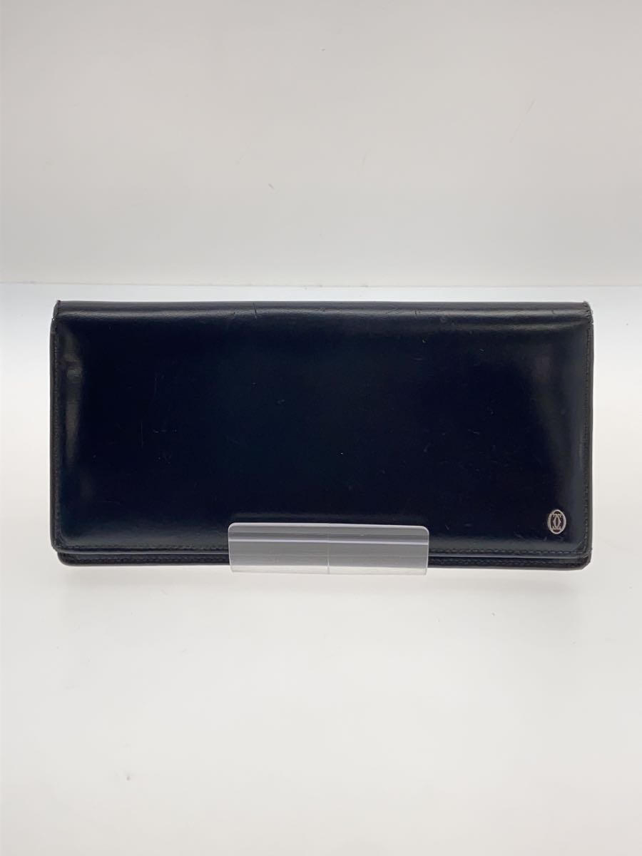 【中古】Cartier◆長財布/レザー/BLK/