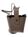 【中古】CHARLES&KEITH◆クロックエフェクト バケツバッグ/ポーチ付/レザー/PNK【バッグ】