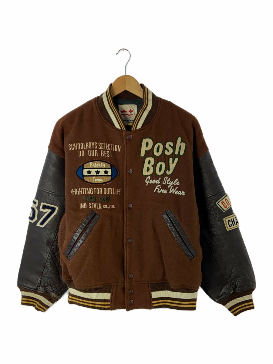 【中古】POSH BOY◆スタジャン/FREE/ウール/BRW/無地【メンズウェア】
