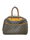 【中古】LOUIS VUITTON◆2)ボーリング・ヴァニティ(ドーヴィル)_モノグラム・キャンバス_BRW/PVC/BRW【バッグ】