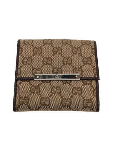 【中古】GUCCI◆2つ折り財布_GGキャンバス/キャンバス/BLK/レディース【服飾雑貨他】 【中古】GUCCI◆2つ折り財布_GGキャンバス/キャンバス/BLK/レディース【服飾雑貨他】