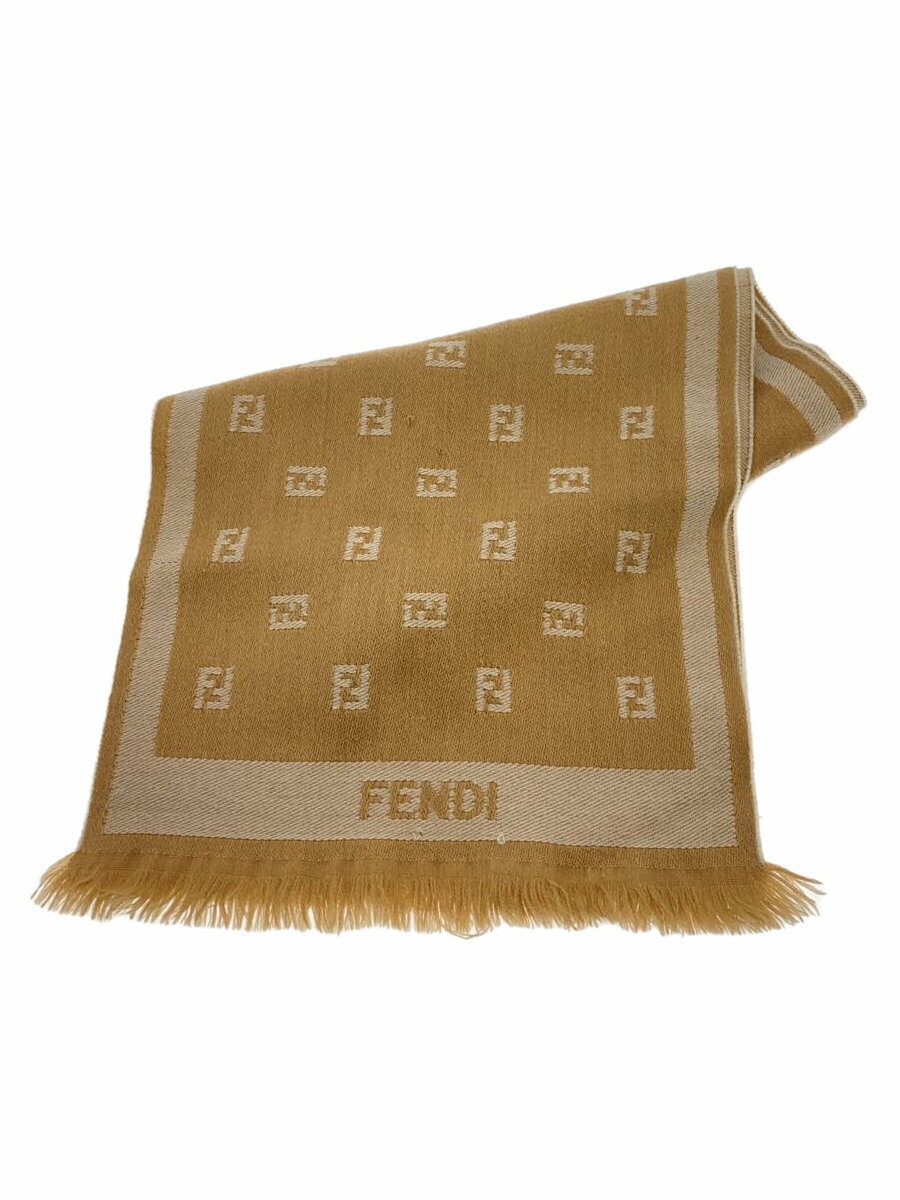 【中古】FENDI◆スカーフ/ウール/BEG/