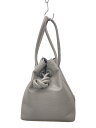 【中古】VASIC◆ハンドバッグ/レザー/GRY/無地【バッグ】