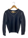 【中古】GUCCI◆セーター(厚手)/S/モヘア/BLK/721152/MOHAIR SWEATER WITH STUDS/タグ付【レディースウェア】