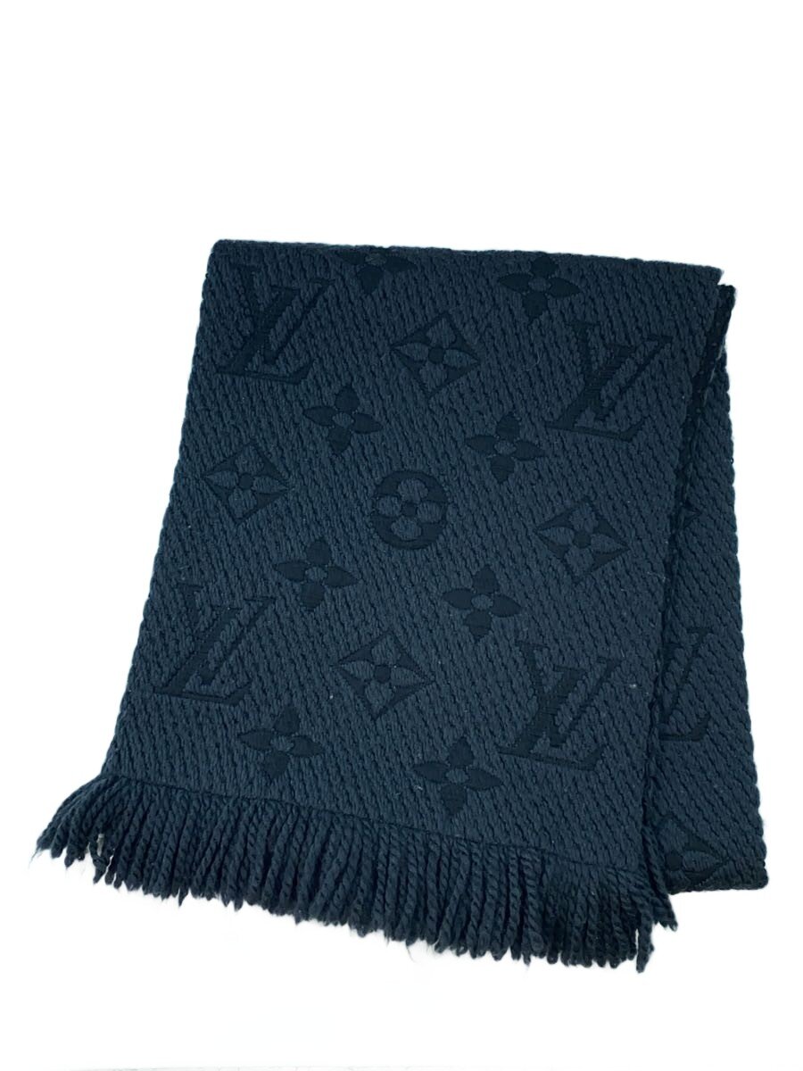 【中古】LOUIS VUITTON◆エシャルプクラシック_モノグラム/ウール/BLK/総柄/メンズ//【服飾雑貨他】