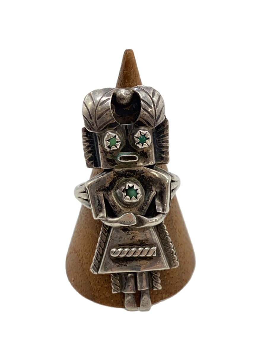 【中古】NAVAJO◆カチナ/3D/ターコイズ/リング/SV925/14号/SLV/メンズ【服飾雑貨他】
