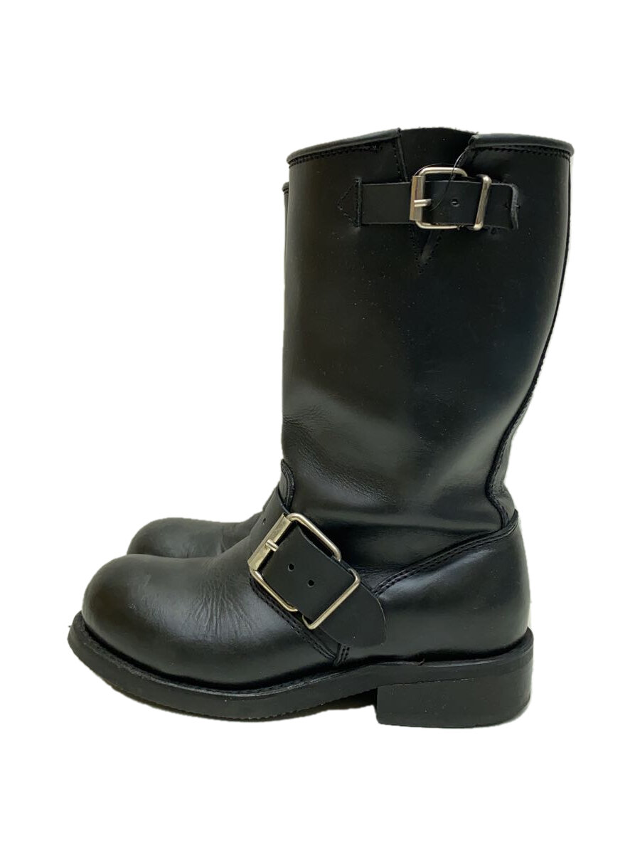【中古】ADAM’S BOOTS◆ブーツ/US6/BLK/レザー/9808【シューズ】