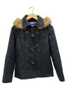 【中古】BURBERRY BLUE LABEL◆ダッフルコート/38/コットン/BLK/無地/FCF56-725-09【レディースウェア】