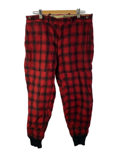 【中古】Woolrich◆ボトム/--/ウール/RED/チェック【メンズウェア】 【中古】Woolrich◆ボトム/--/ウール/RED/チェック【メンズウェア】