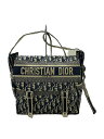 【中古】Christian Dior◆オブリーク/ショルダーバッグ/キャンバス/NVY【バッグ】