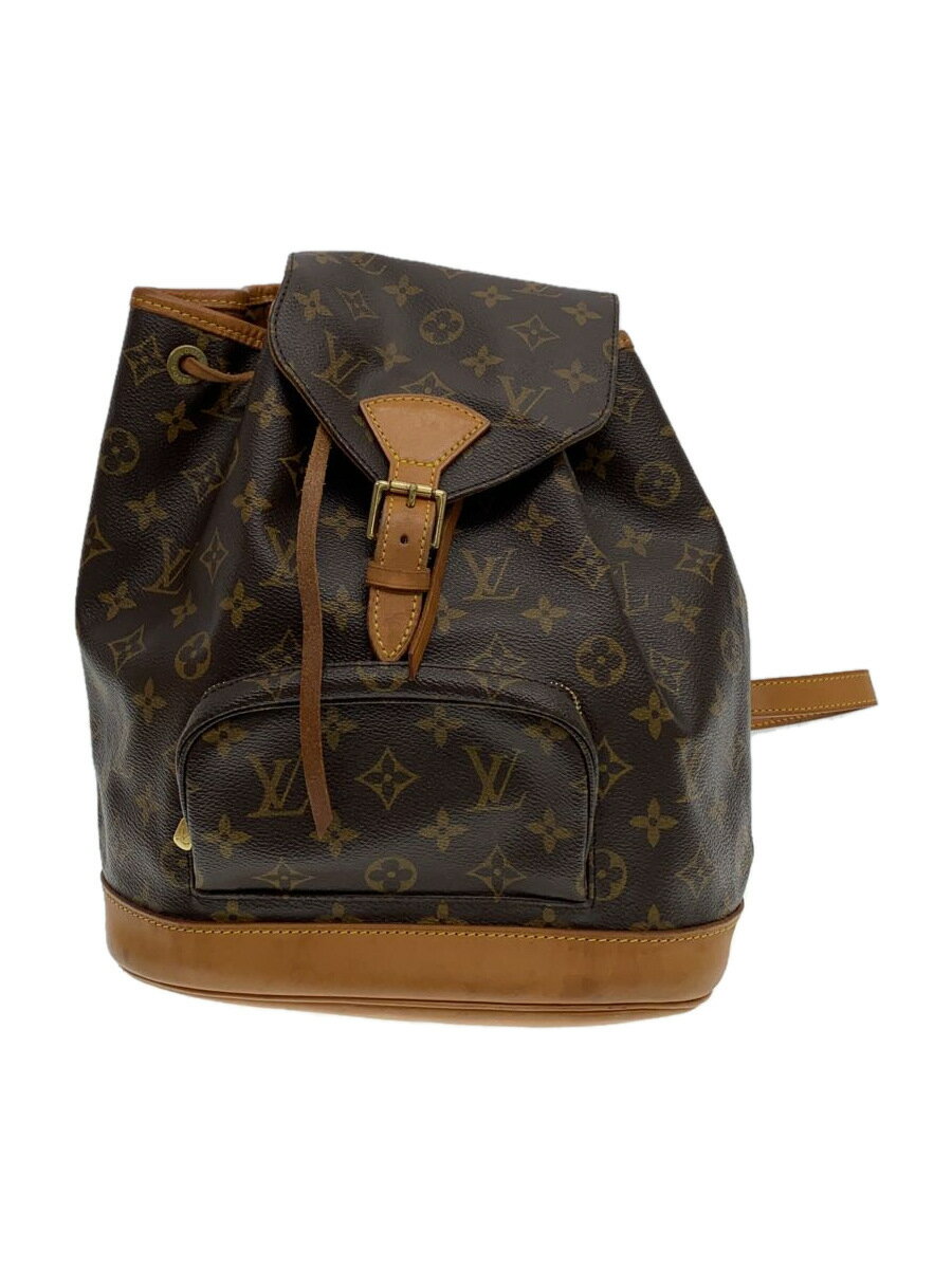 【中古】LOUIS VUITTON◆1)ミニ モンスリ_モノグラム キャンバス_BRW/PVC/BRW【バッグ】