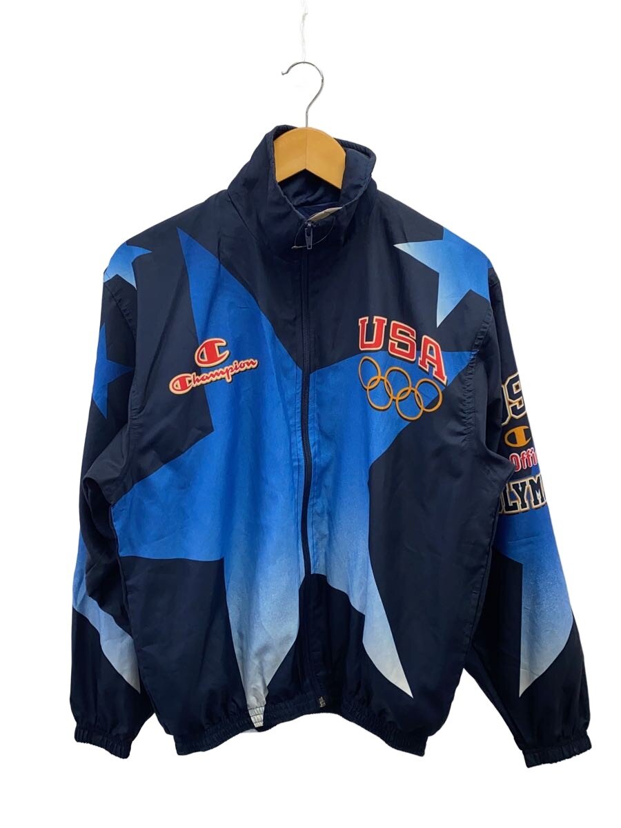 Champion◆90s/ATLANTA OLYMPIC/アメリカ代表/トラックジャケット/M/ポリエステル/BLU//