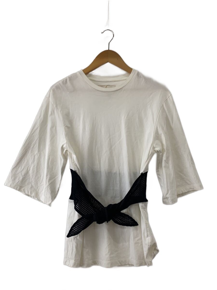 AKIRA NAKA◆Drishti net ribbon belt/半袖カットソー/2/コットン/WHT/AP2073-WH